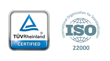 ได้รับการรับรอง TÜV Rheinland และ ISO 22000