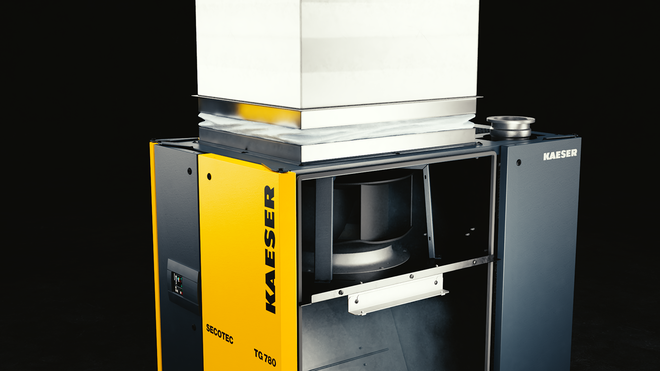 นวัตกรรมหลักในเครื่องทำลมแห้ง SECOTEC รุ่นใหม่คือพัดลมเหวี่ยงหนีศูนย์